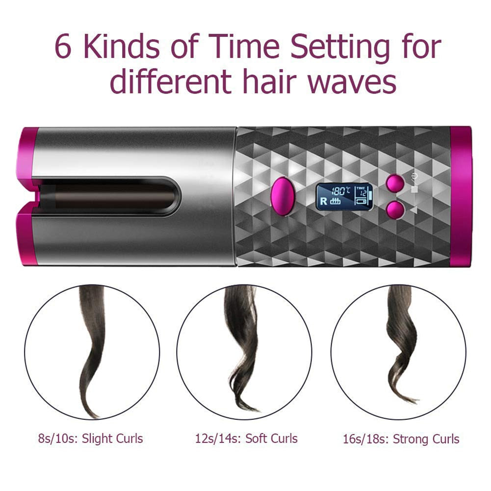 Automatic Hair Curler Curly Machine USB Charging LED Curler Iron