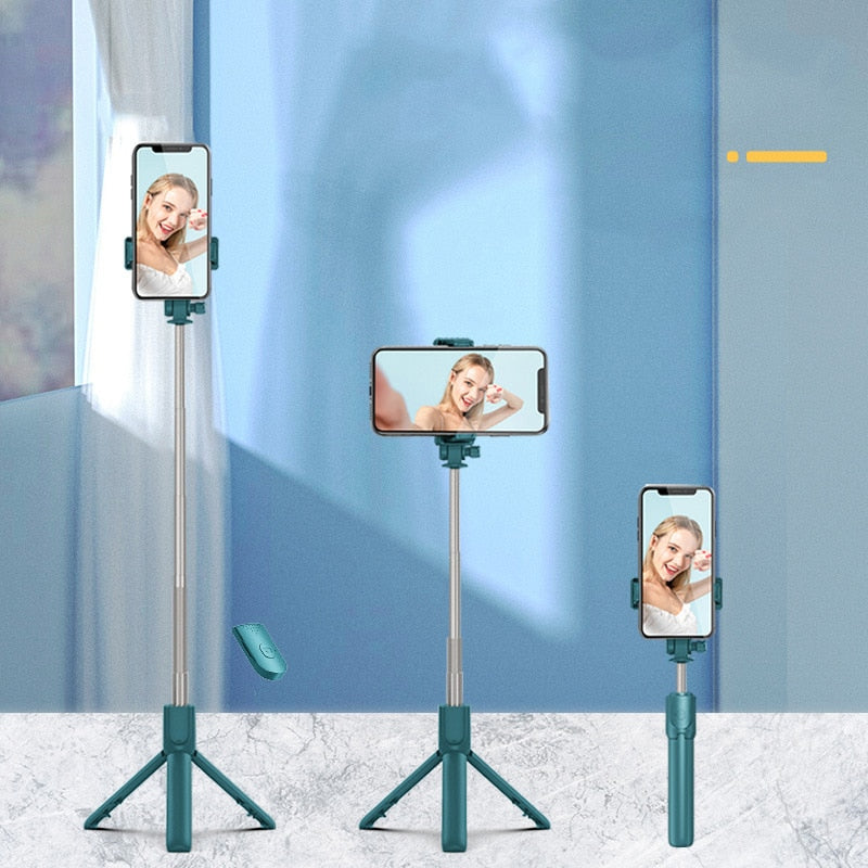 Wireless Bluetooth-compatible Selfie Stick Foldable Mini