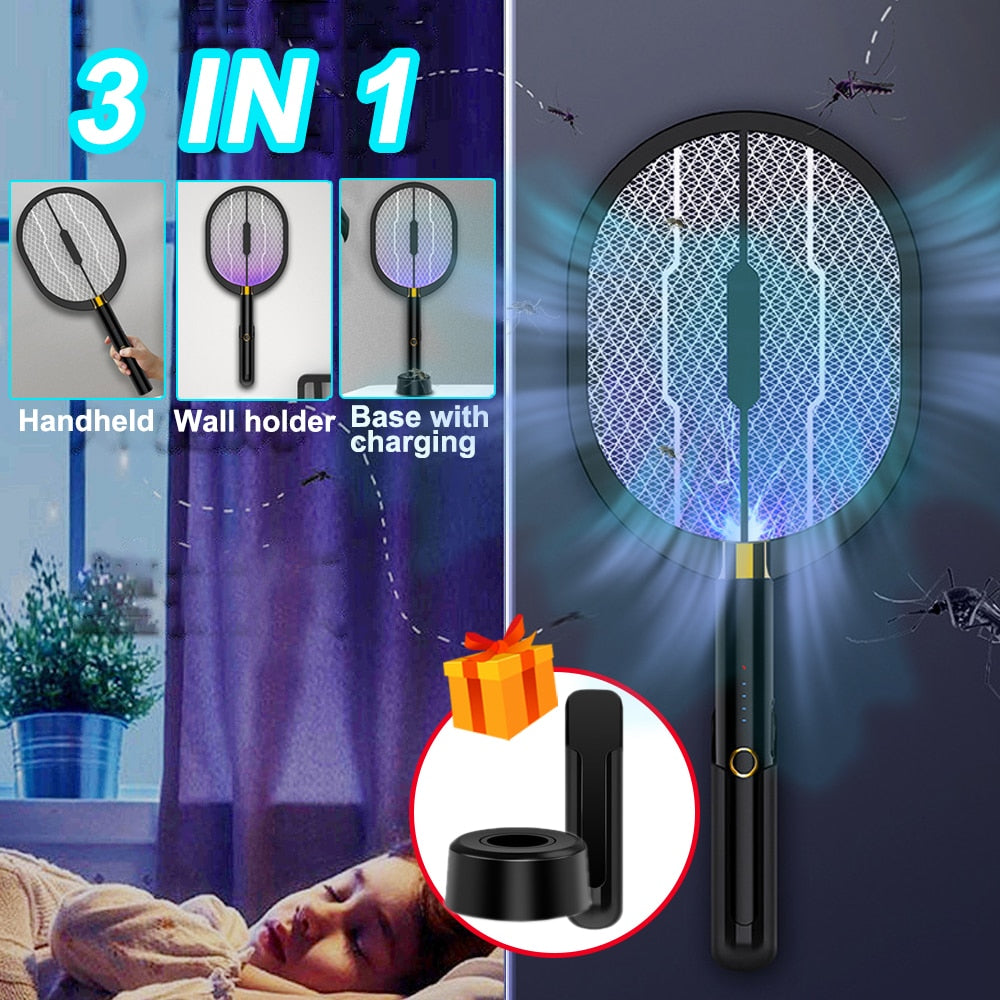3 IN 1 LED Mosquito Killer Lamp 3000V Electric Bug Zapper Insect Killer