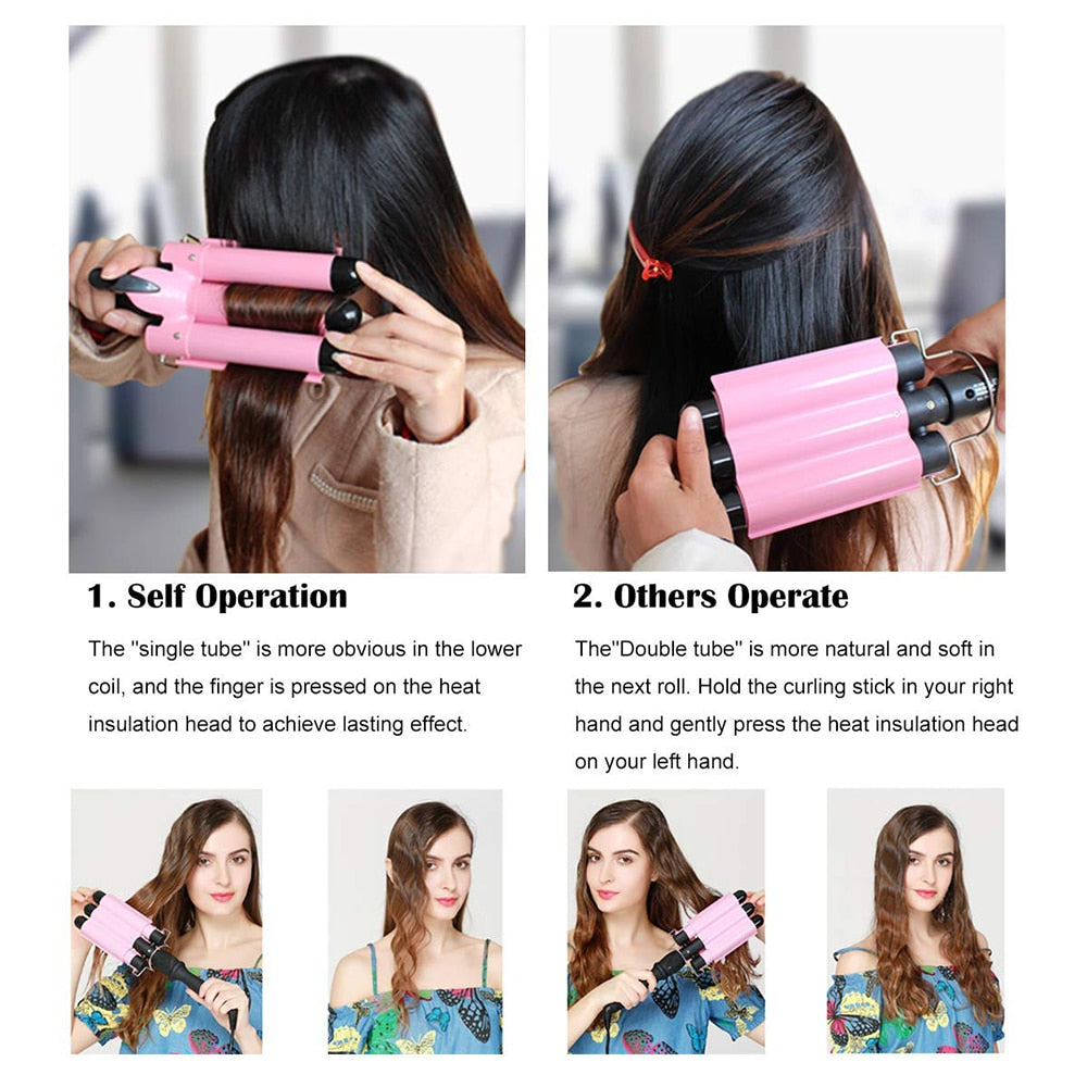 Barrel Hair Curler Crimp Big Wave Hair Styling Tools Wand Curl Machine Corrugation for Hair