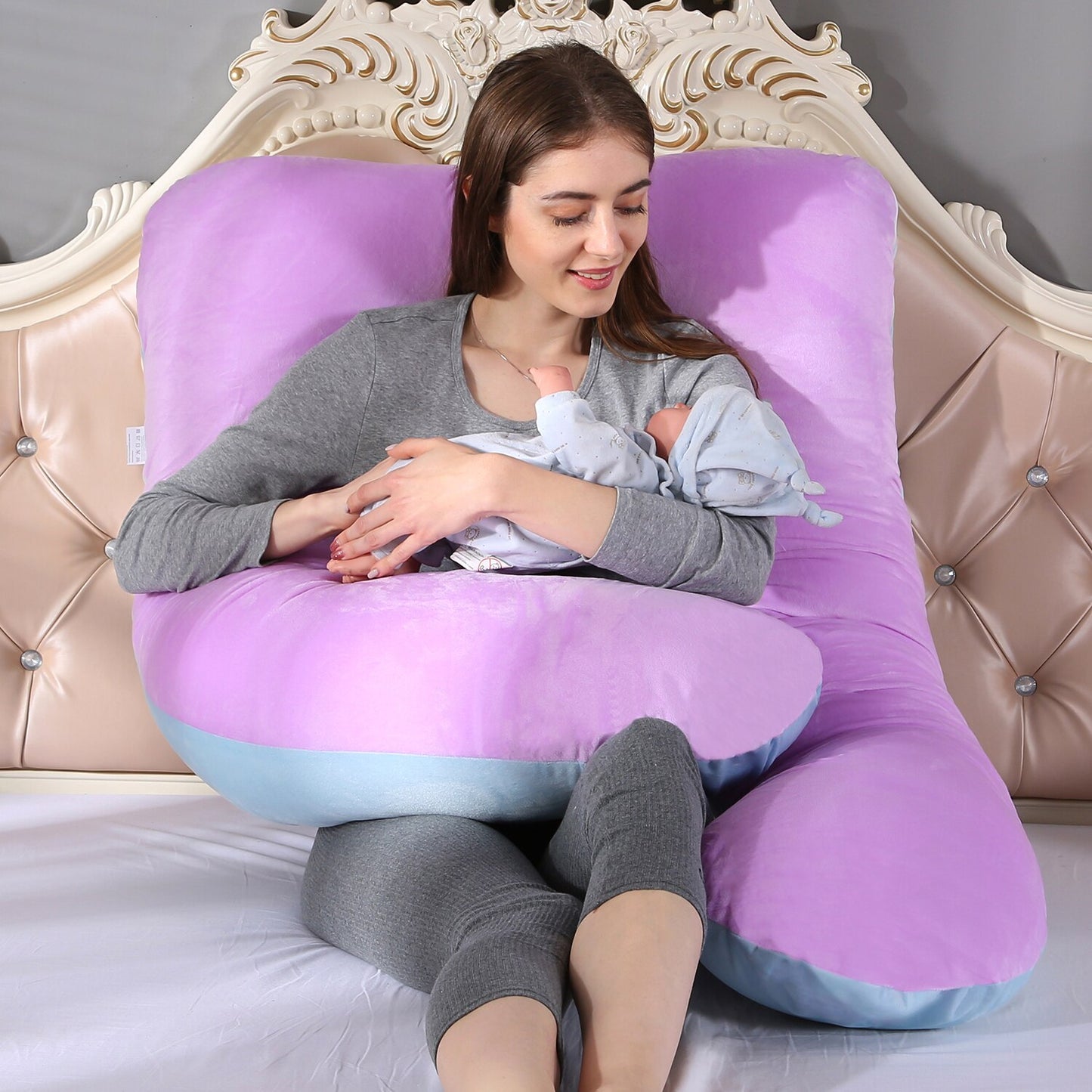 New U-Shape Maternity Pillow Pregnant Women Comfy Soft Cushion Sleep Body