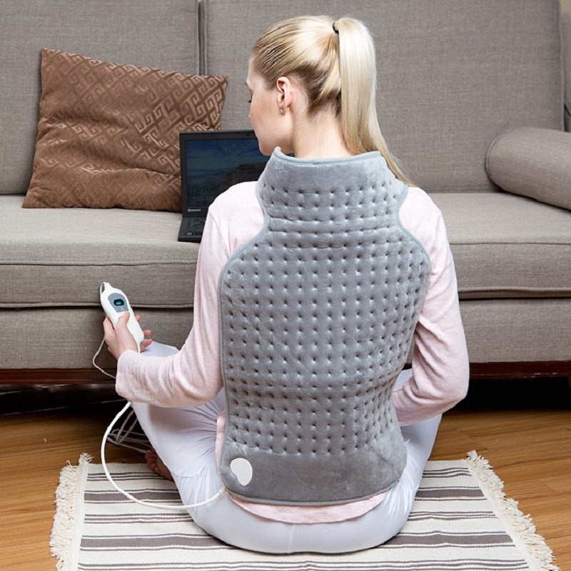 Soft Microplush Neck and Shoulder Wrap Heating Pad Electric Auto Shut Off Body Warmer Back Pain Relief