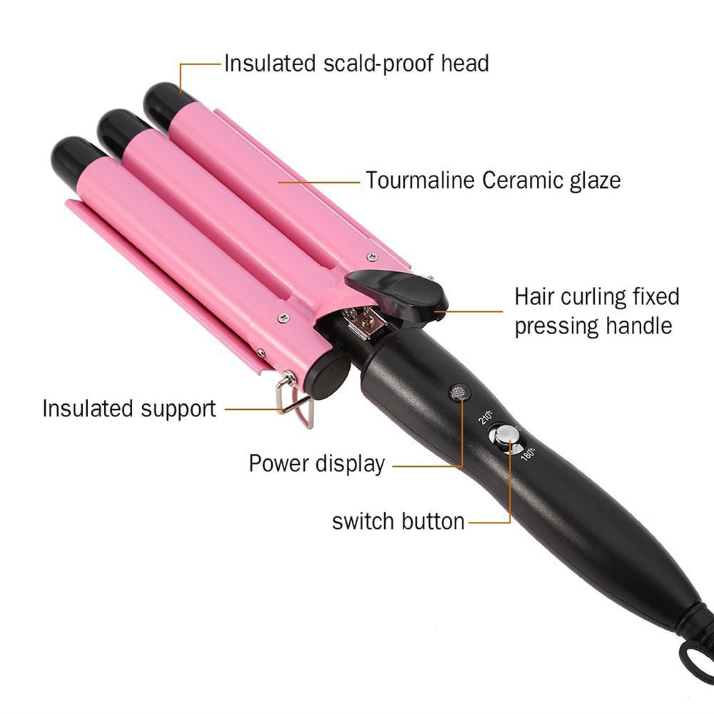 Barrel Hair Curler Crimp Big Wave Hair Styling Tools Wand Curl Machine Corrugation for Hair