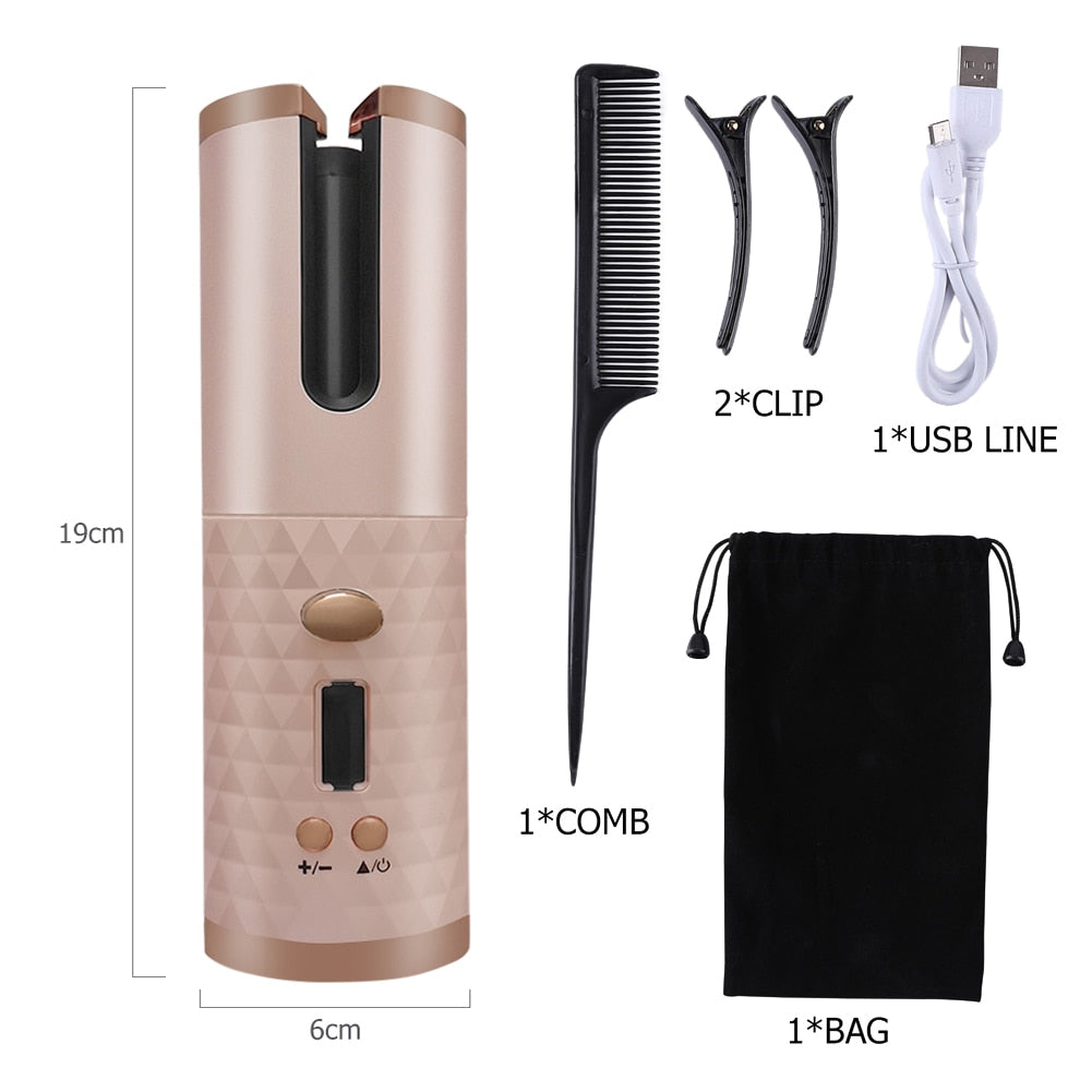 Automatic Hair Curler Curly Machine USB Charging LED Curler Iron