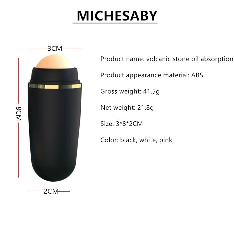 Face Oil Absorbing Roller Natural Volcanic Stone Massage