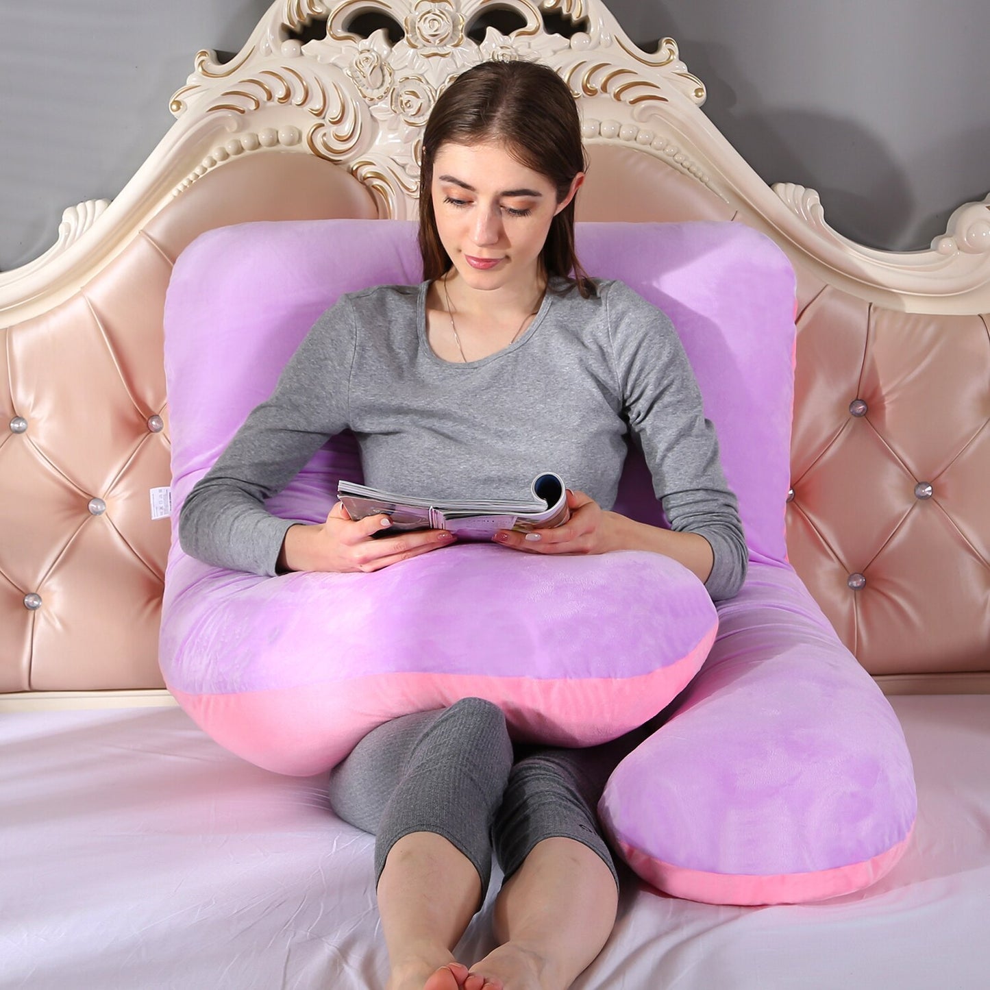 New U-Shape Maternity Pillow Pregnant Women Comfy Soft Cushion Sleep Body