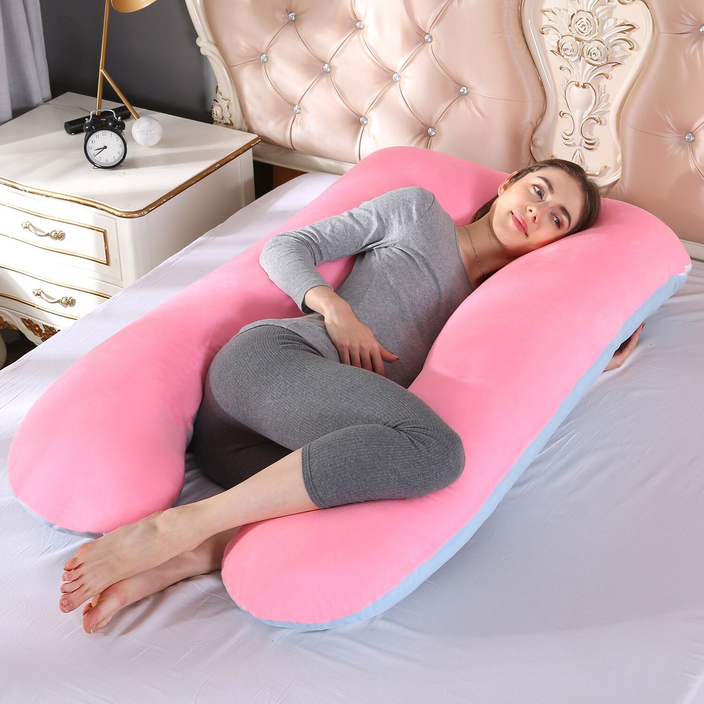 New U-Shape Maternity Pillow Pregnant Women Comfy Soft Cushion Sleep Body