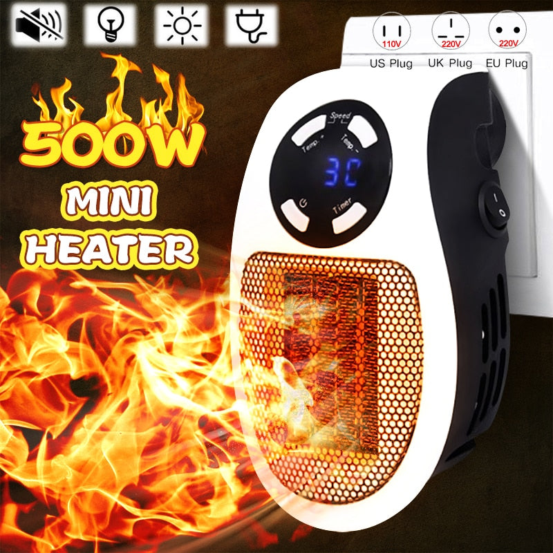 500W Winter Electric Fan Heater 110V/220V Radiator Hand Warmer Machine
