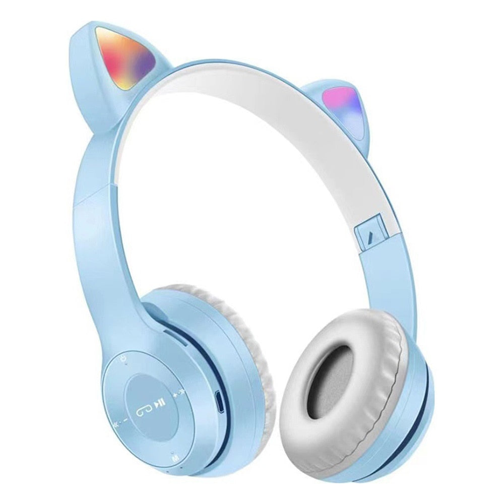 Cute Cat Ears Bluetooth Wireless Headphone With Mic Noise