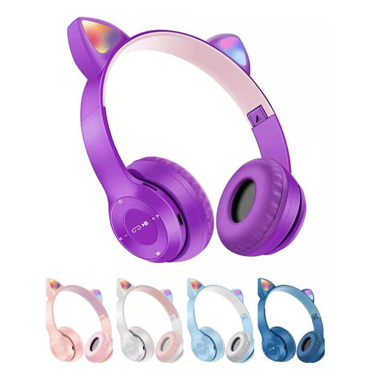 Cute Cat Ears Bluetooth Wireless Headphone With Mic Noise
