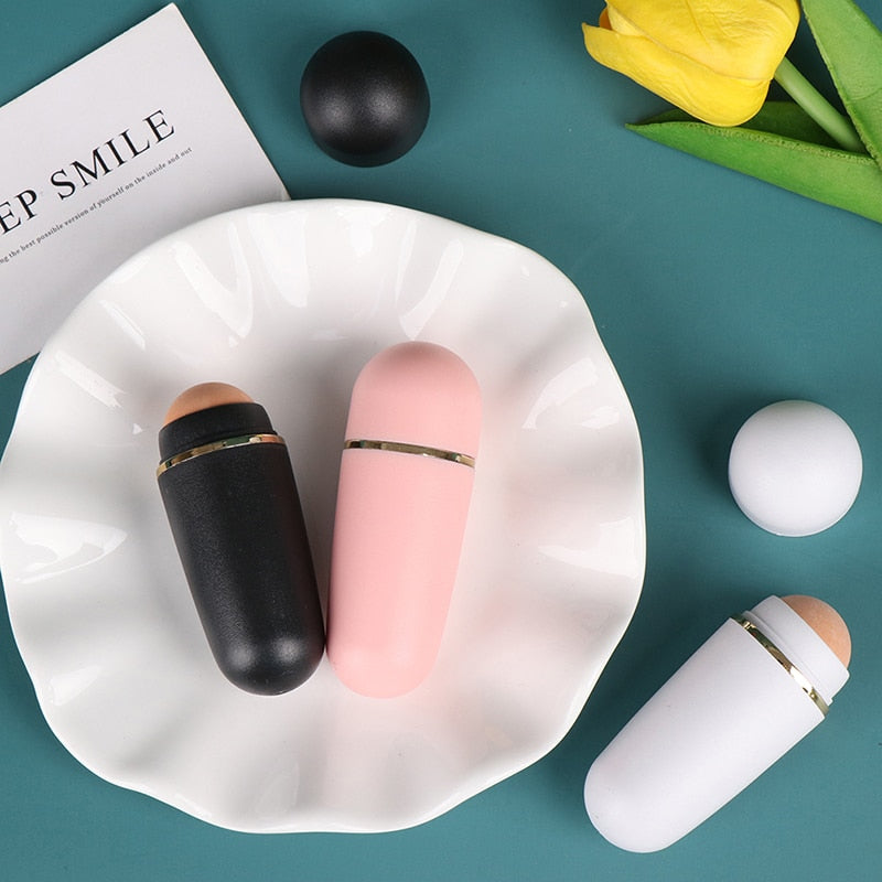 Face Oil Absorbing Roller Natural Volcanic Stone Massage