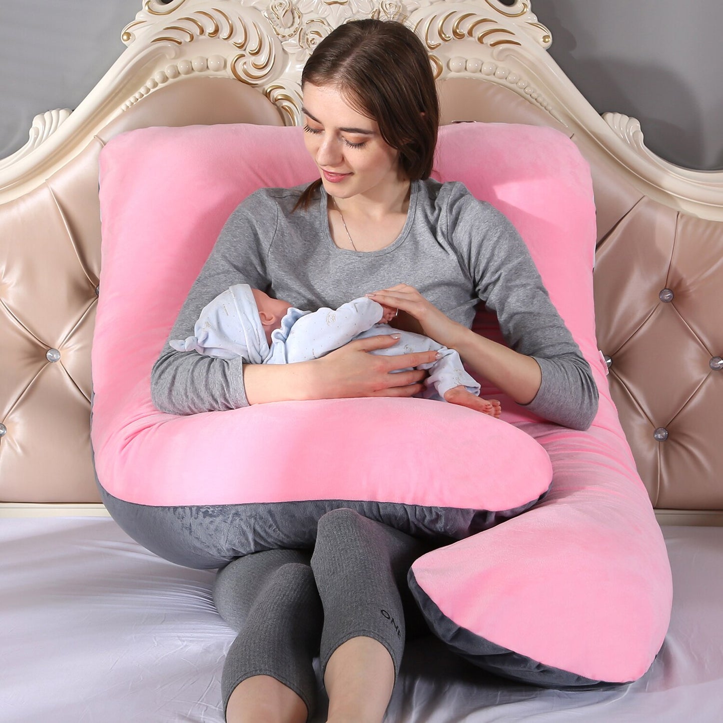 New U-Shape Maternity Pillow Pregnant Women Comfy Soft Cushion Sleep Body