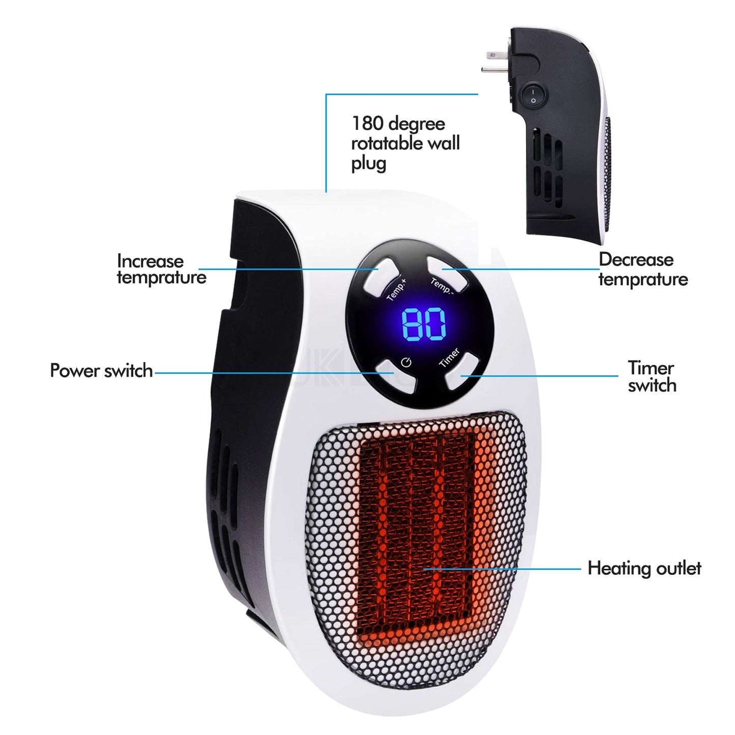 500W Winter Electric Fan Heater 110V/220V Radiator Hand Warmer Machine