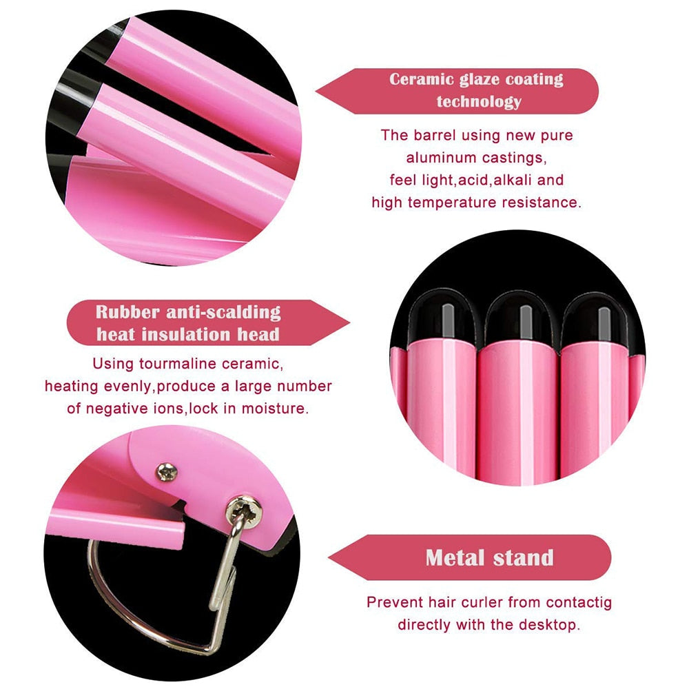 Barrel Hair Curler Crimp Big Wave Hair Styling Tools Wand Curl Machine Corrugation for Hair