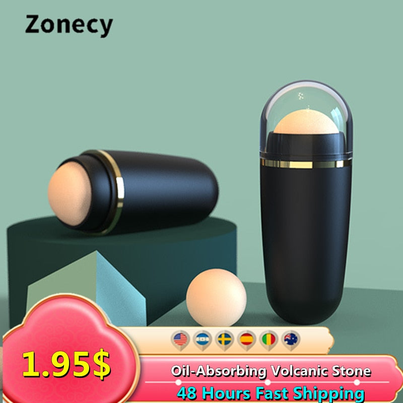 Face Oil Absorbing Roller Natural Volcanic Stone Massage