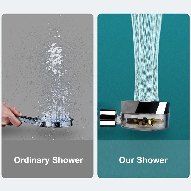 Shower Head Water Saving Flow 360 Degrees with High Pressure spray Nozzle Bathroom Accessories