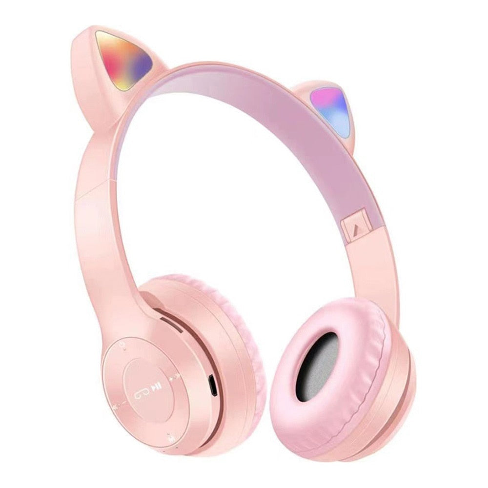 Cute Cat Ears Bluetooth Wireless Headphone With Mic Noise