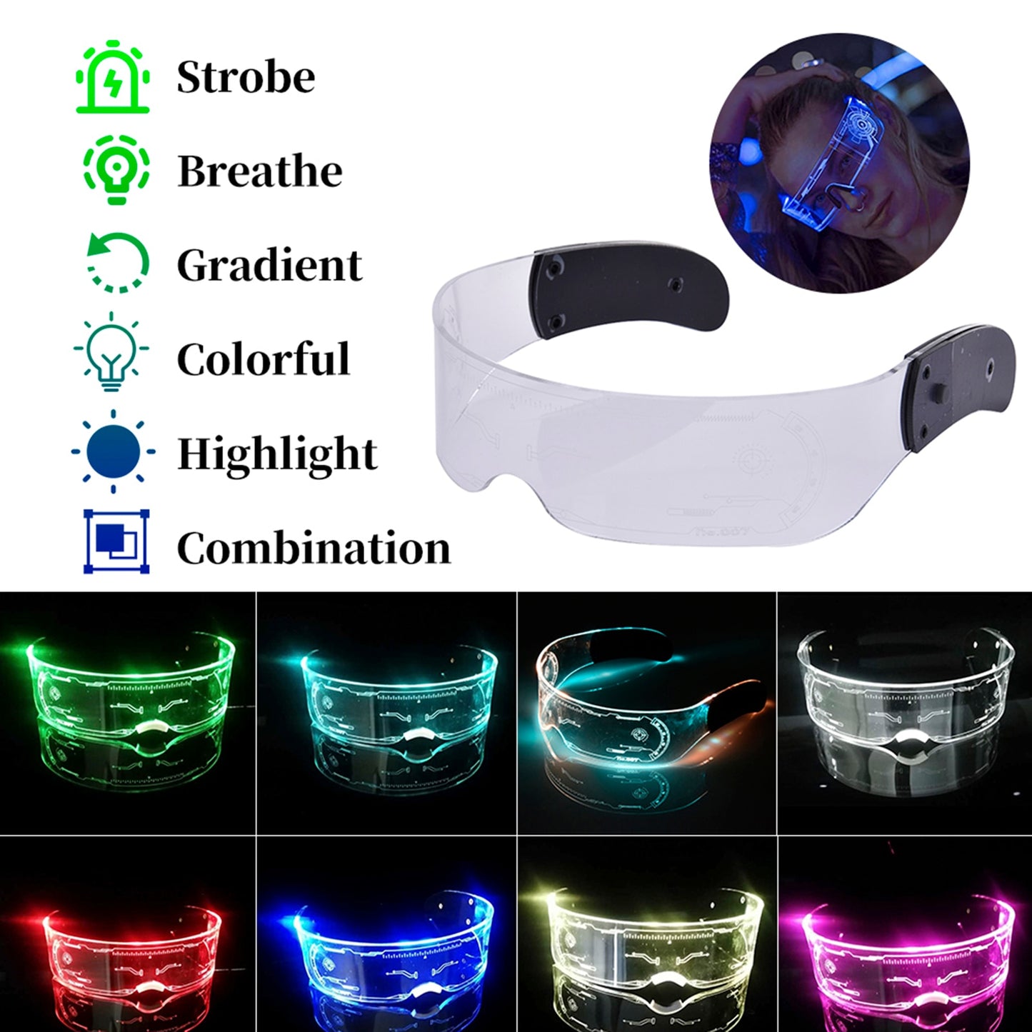LED Luminous neon Glasses
