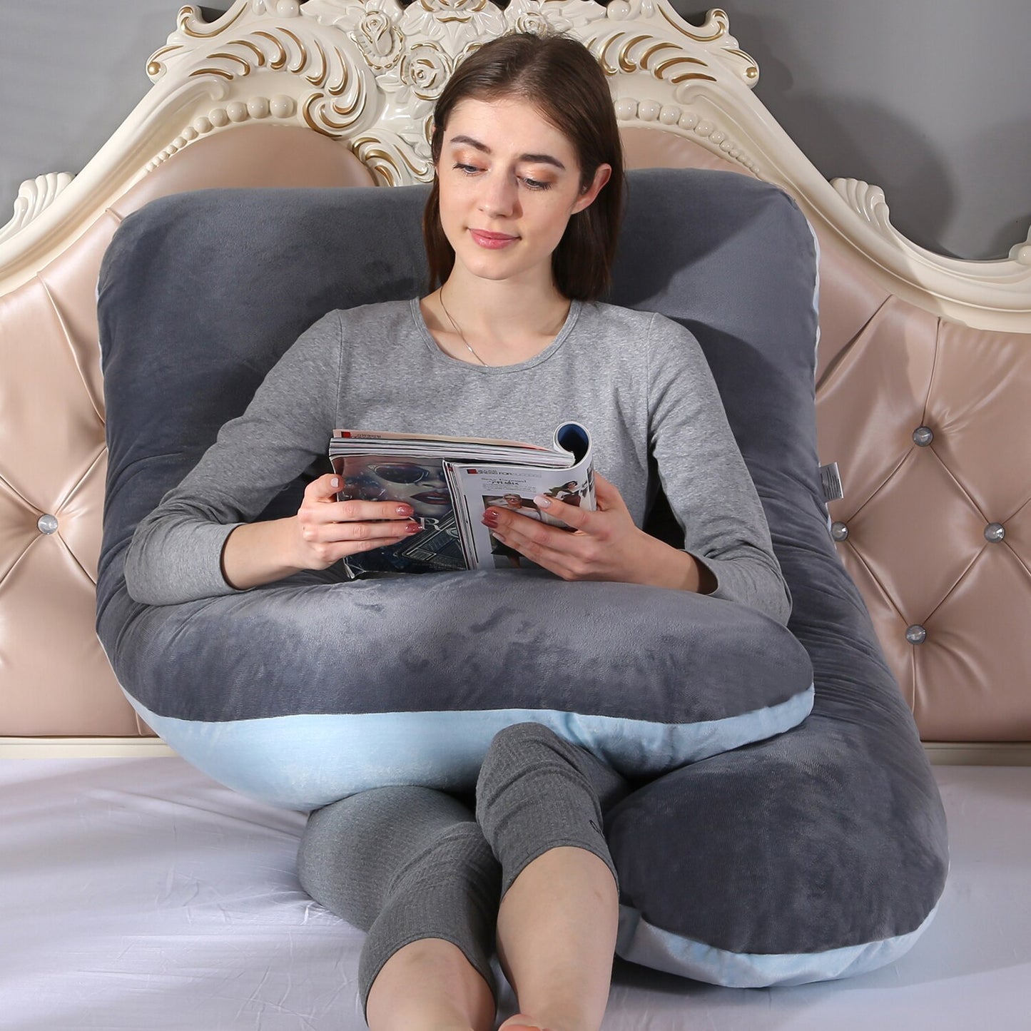 New U-Shape Maternity Pillow Pregnant Women Comfy Soft Cushion Sleep Body