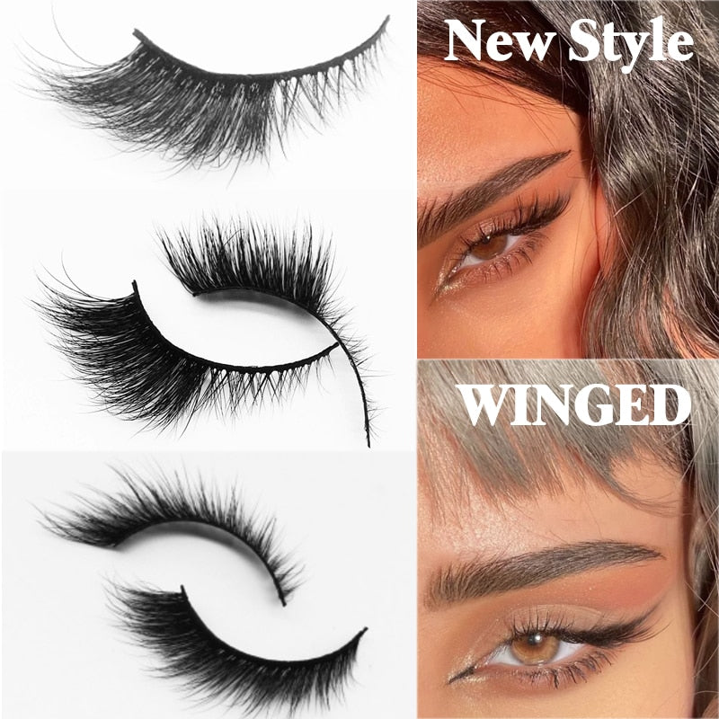 Handmade Mink Eyelashes 3D Curl Winged Messy End Eye Elongated Thick