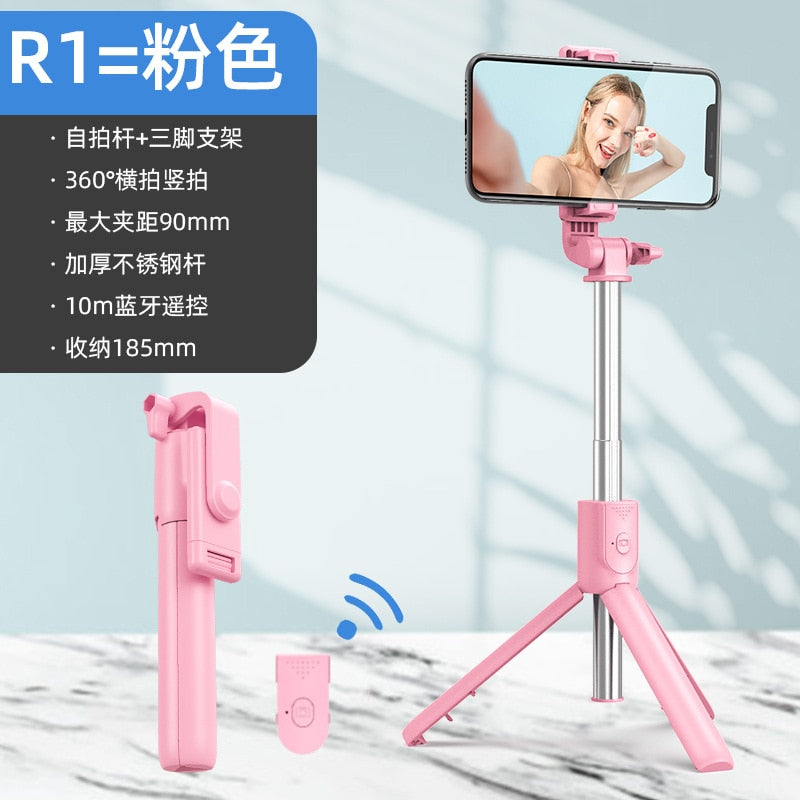 Wireless Bluetooth-compatible Selfie Stick Foldable Mini