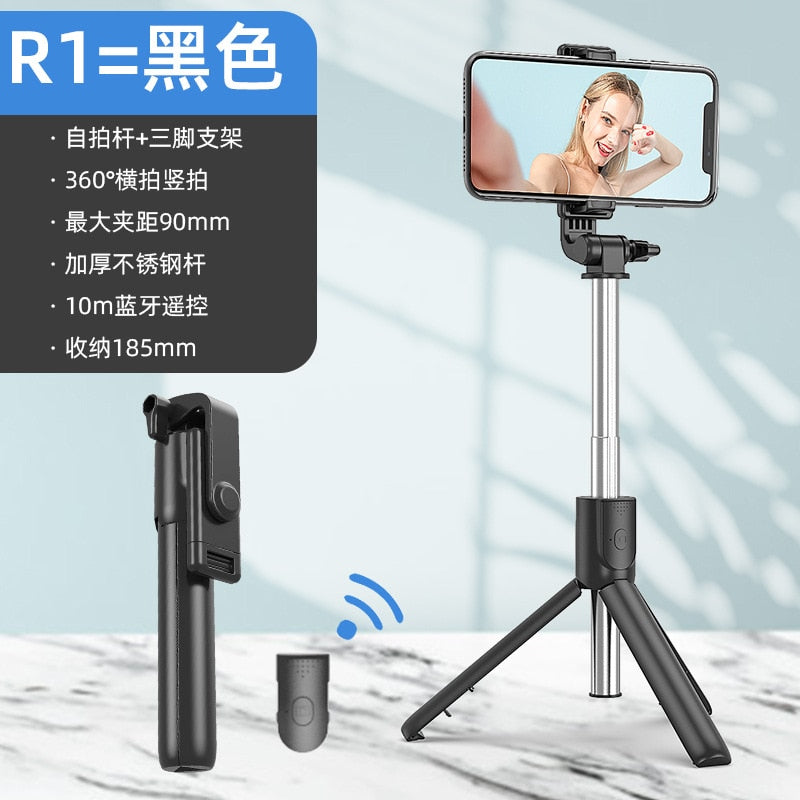 Wireless Bluetooth-compatible Selfie Stick Foldable Mini