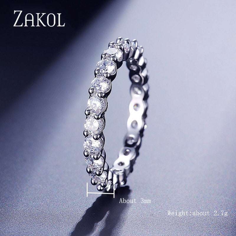 2 Pcs Pack Fashion Geometry CZ Zirconia Engagement Rings