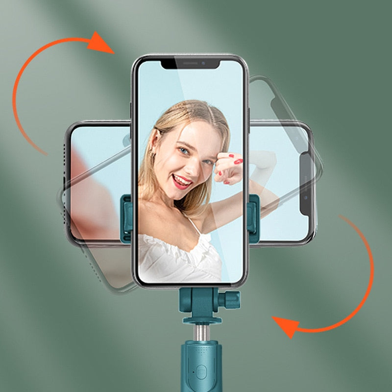 Wireless Bluetooth-compatible Selfie Stick Foldable Mini