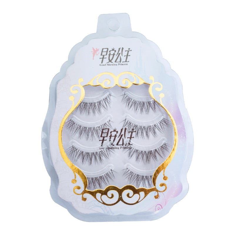 4pairs Natural False Eyelashes HandMade Korean Fashion Lashes Makeup Tools