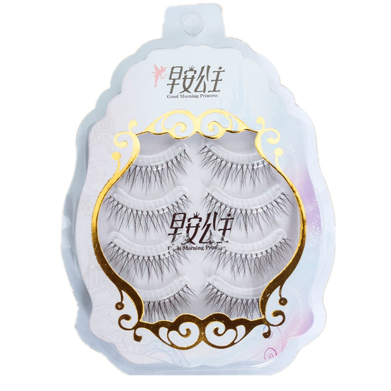 4pairs Natural False Eyelashes HandMade Korean Fashion Lashes Makeup Tools