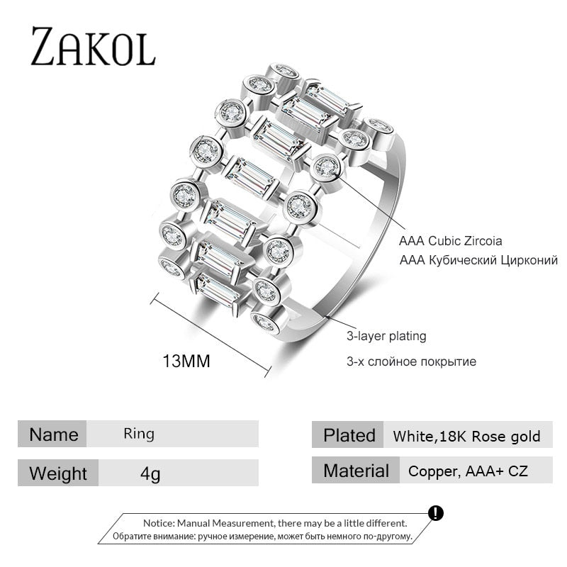 Green Round Square Cubic Zircon Rings