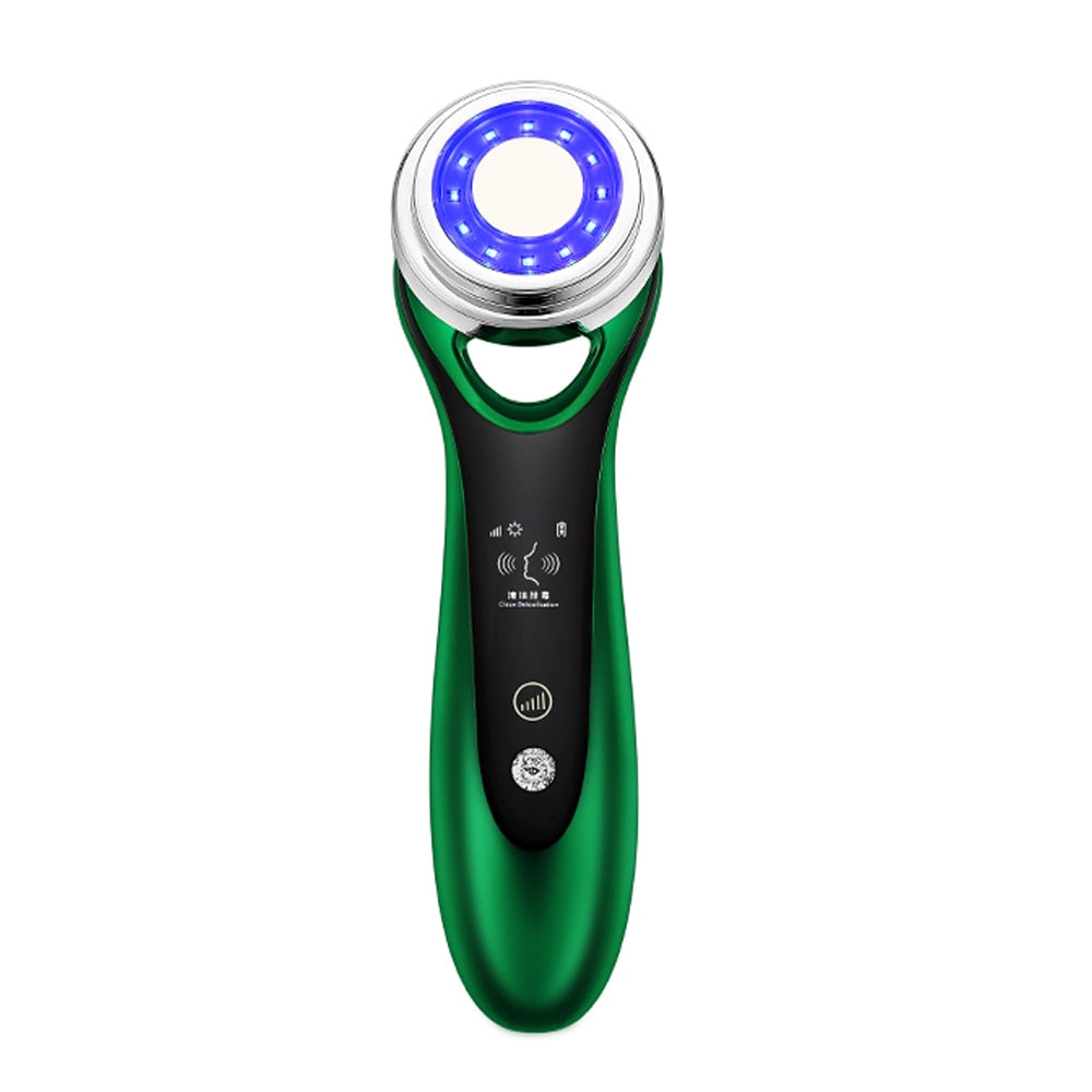 7in1 Face Massager RF Microcurrent Mesotherapy Electroporation LED Skin Remover Wrinkle