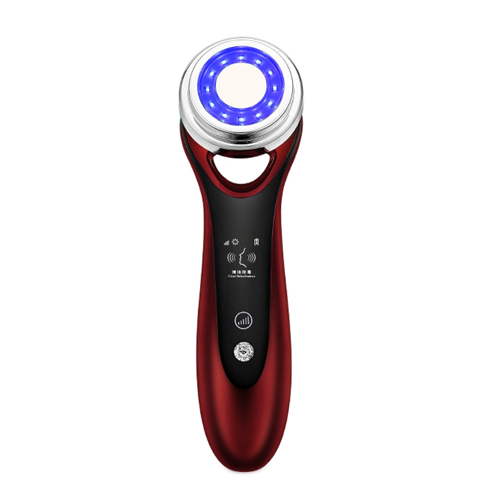 7in1 Face Massager RF Microcurrent Mesotherapy Electroporation LED Skin Remover Wrinkle